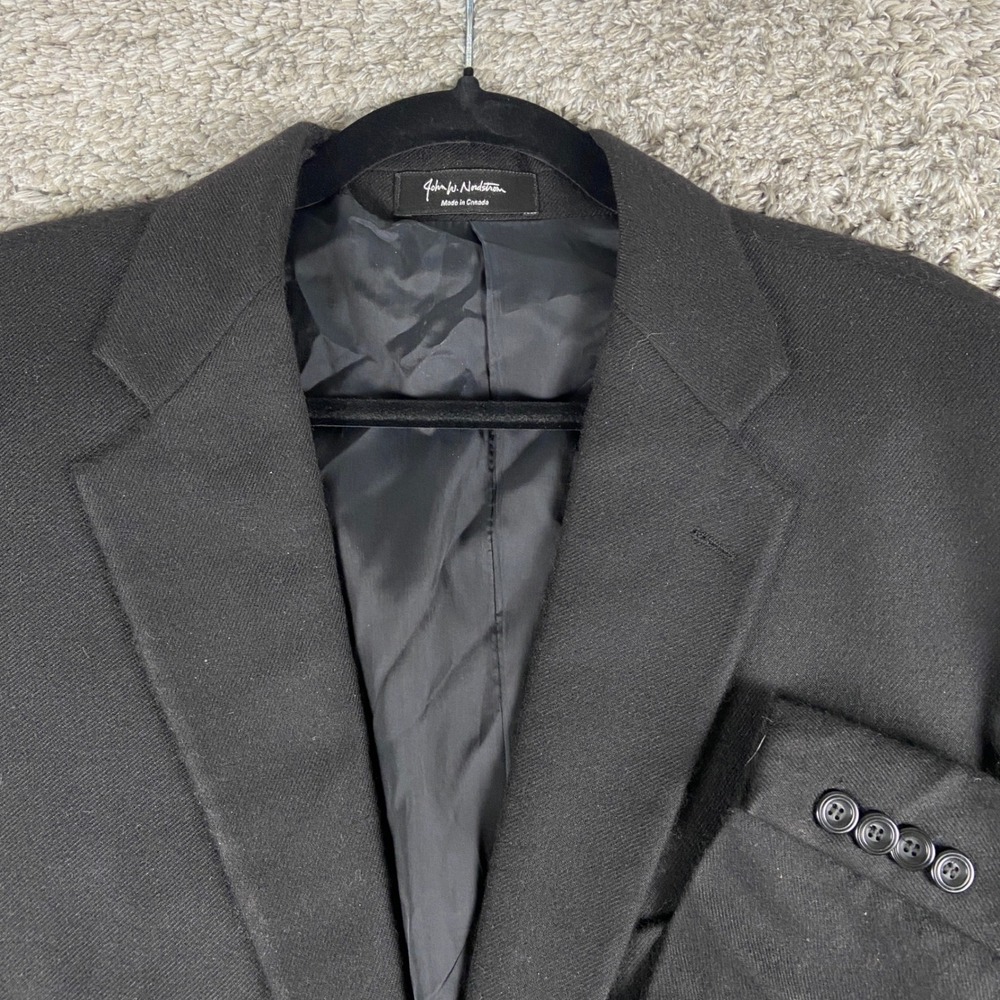 John W Nordstrom Blazer Mens 46R Black Loro Piana Cashmere Sport Coat Jacket